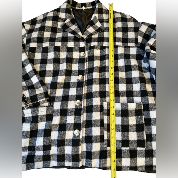 Baevely Black and White Checkered Women's Tassel Jacket Size M - Picture 4 of 10